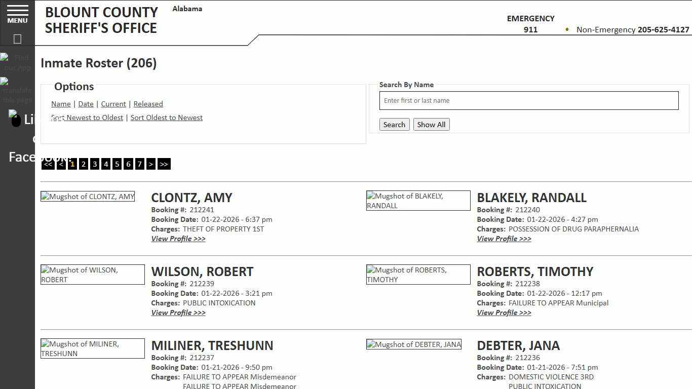 Inmate Roster - Current Inmates Booking Date Descending - Blount County Sheriff AL