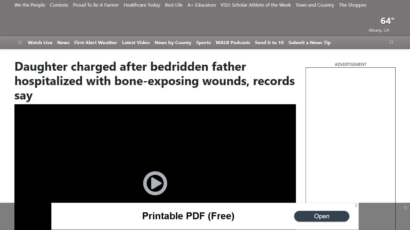 Daughter charged after bedridden father hospitalized with bone-exposing wounds, records say